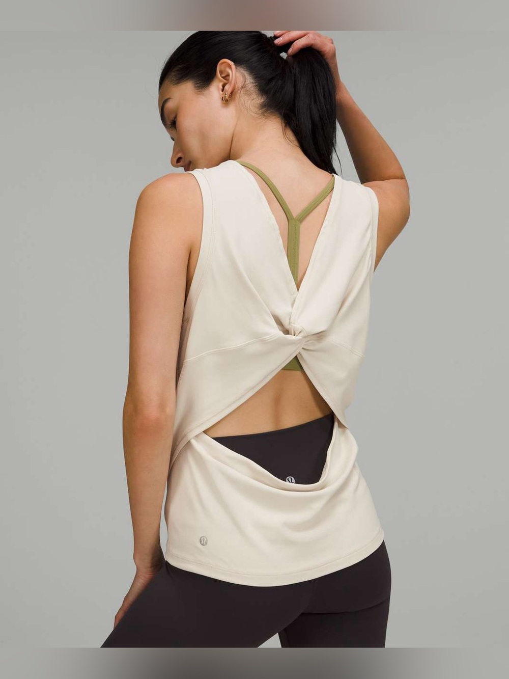 lululemon athletica Cream Twist-Back Tank open back sleeveless